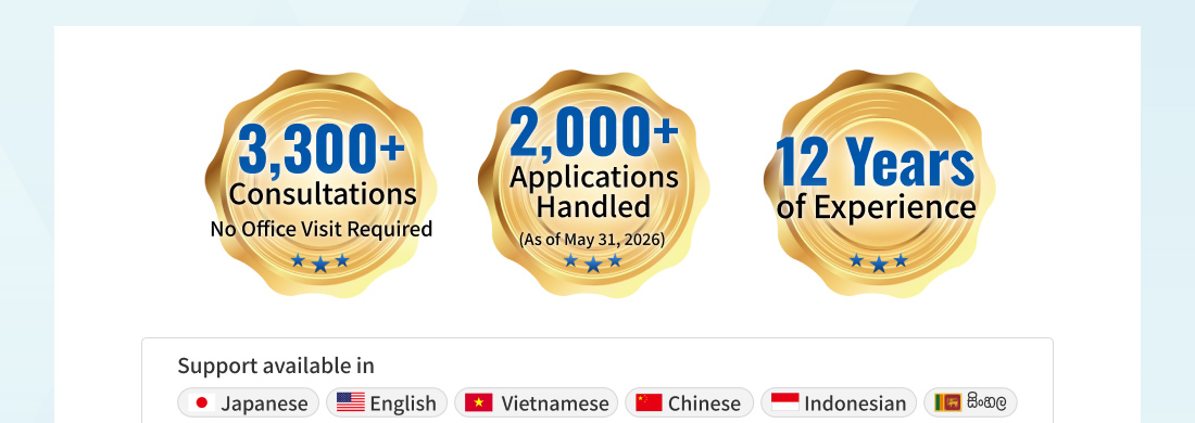 Consultations3300+、Applications Handled2000+、12 Years of Experience