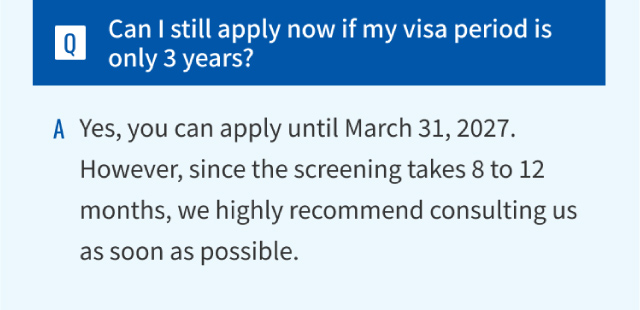 Can I still apply now if my visa period is only 3 years?